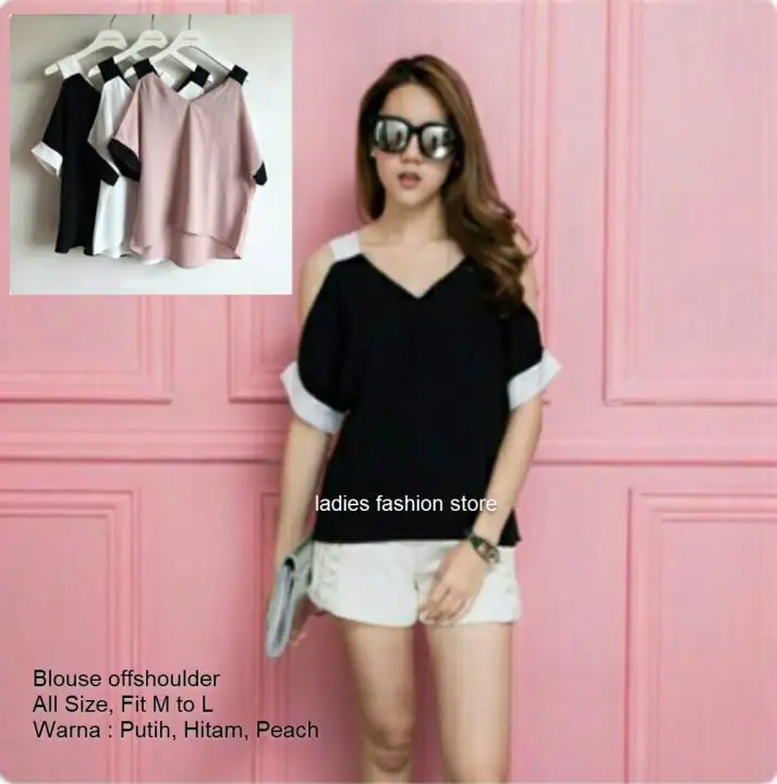 Baju Wanita Tanpa Bahu Blouse Tanpa Lengan Pakaian Wanita Setali Blouse Lengan Pendek Atasan Wanita Baju
