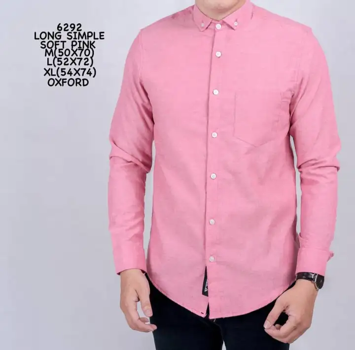 Kemeja Lengan Panjang Polos Pria Soft Pink Exclusive Baju Kemeja Pria Kantoran Urgent 1150 Lazada Indonesia