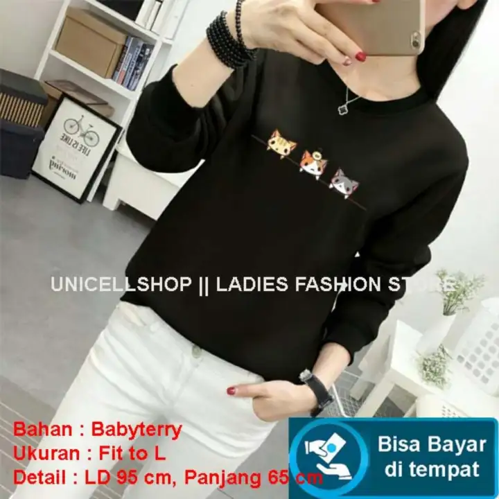 Baju Wanita Lengan Panjang Wanita Sweater Wanita Atasan Wanita Sweater Bagus Kaos Casual Murah Baju Baru