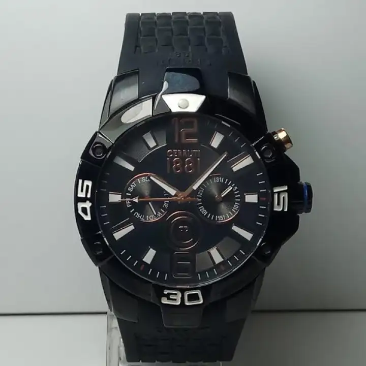 Jam Tangan Pria Cerruti 1881 Cra062f224h Multifunction Black Strap Rubber Lazada Indonesia
