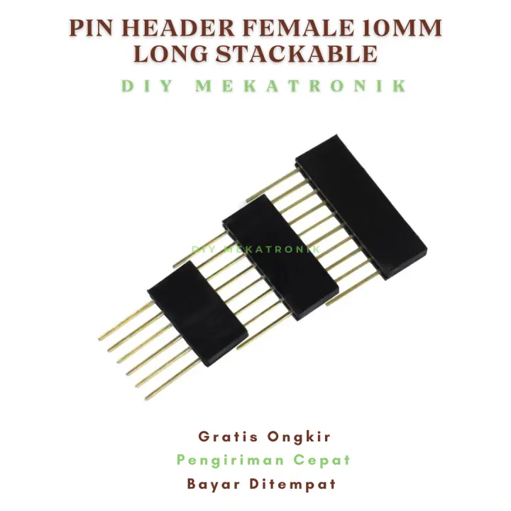Pin Header Female 10mm Long Stackable For Arduino Uno Mega Mini Nano ...
