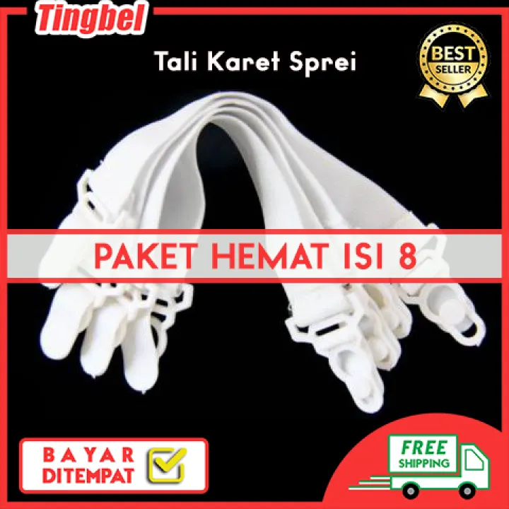 Paket Hemat Isi 8 Tali Karet Jepitan Sprei Penjepit Pengait Alat Bantu Penahan Pengencang Ujung Sudut Kasur Tempat Tidur Bad Sheet Grippers Strap Lazada Indonesia