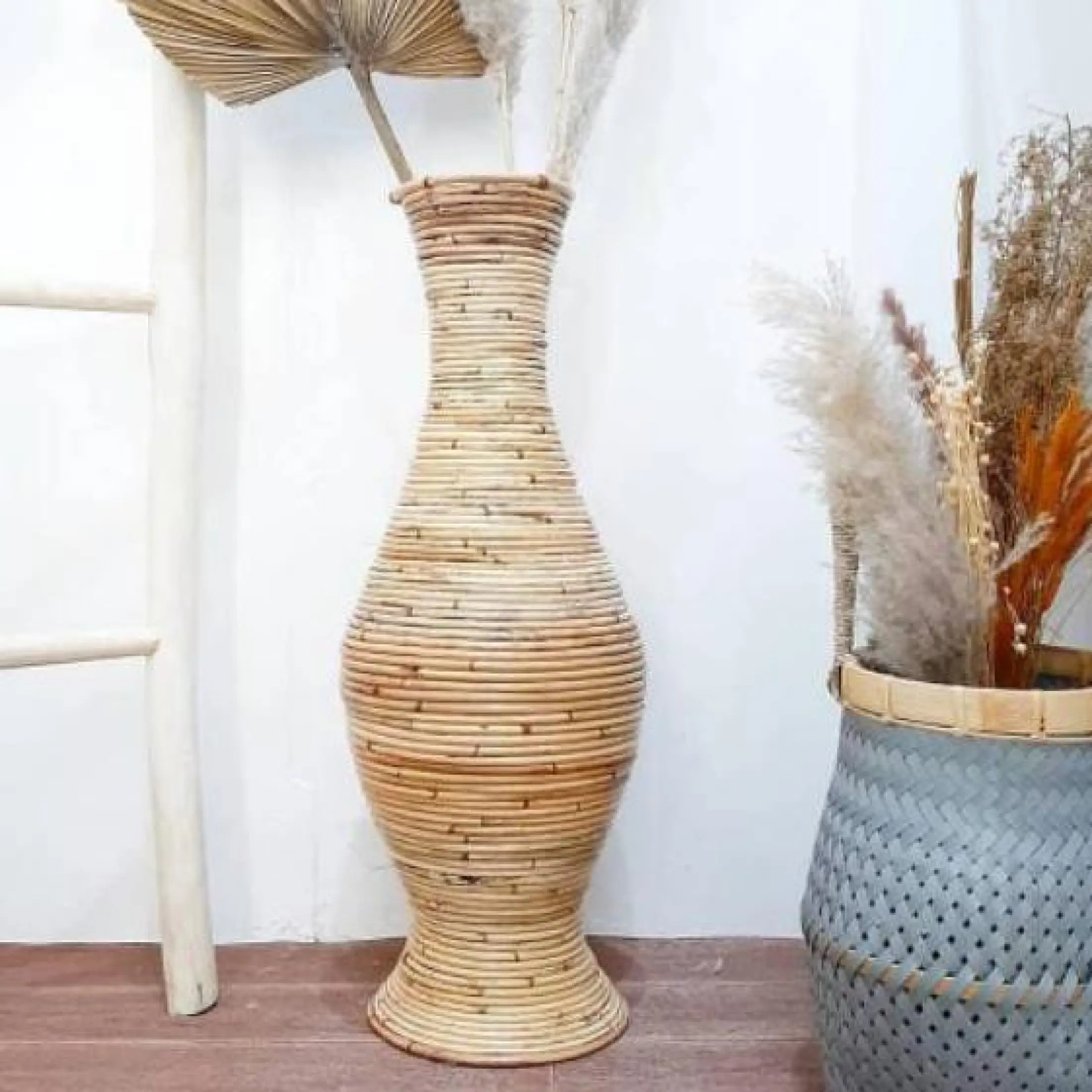 Sale ] Vas Bunga Rotan Hias Pot Bunga Dari Rotan Guci Rotan Hiasan Sudut Ruang Vas Bunga Hiasan Dekorasi Rumah 50 Cm | Lazada Indonesia