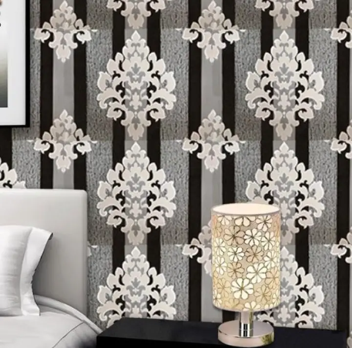 Wallpaper Dinding Batik Salur Hitam Silver Wps169 Wallpaper Sticker Tembok Kamar Ruang Tamu Dekorasi Rumah Cantik Elegan Jual Wallpaper Stiker Murah Bisa Ada Lem Langsung Tempel Lazada Indonesia