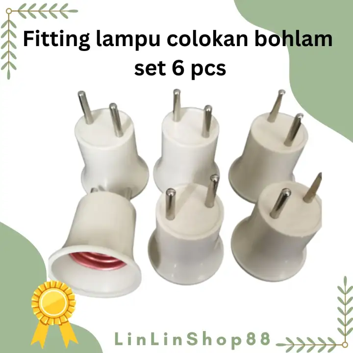 fitting lampu colokan bohlam lampu set 6 pcs