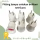 fitting lampu colokan bohlam lampu set 6 pcs. 