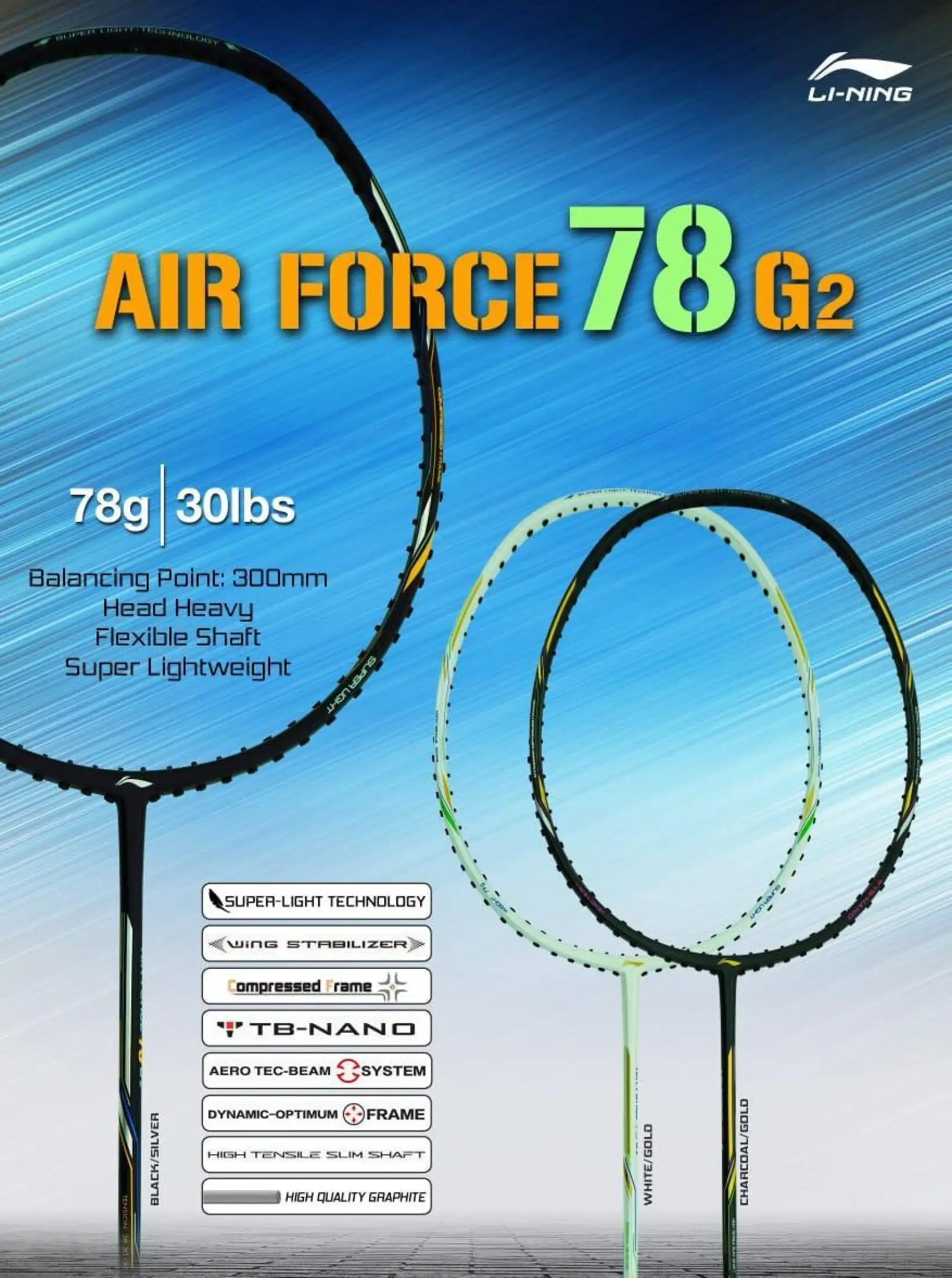 Raket Badminton Bulutangkis Lining Air Force 78 G2 Original Lazada Indonesia