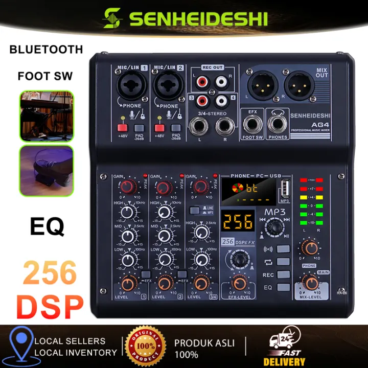 SENHEIDESHI AG4 mixer audio 4 channel mikser mini power 5V 256DSP EFX ...