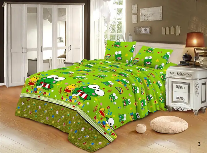 Promo Termurah Set Sprei Tanpa Bed Cover Ukuran King Size Bahan Microtex Tidak Luntur Adem Keroppi Lazada Indonesia