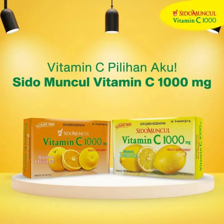 Sidomuncul Vitamin C 1000 Mg 1 Box Isi 6 Sachet Lazada Indonesia