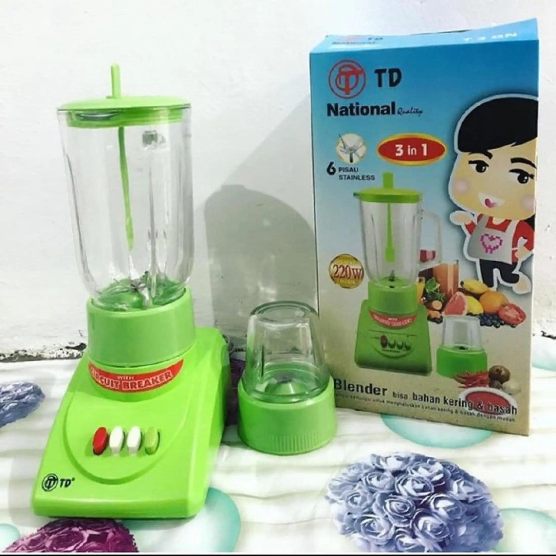 blender TD T 2 GN blender national 3 in 1 hemat listrik kualitas 