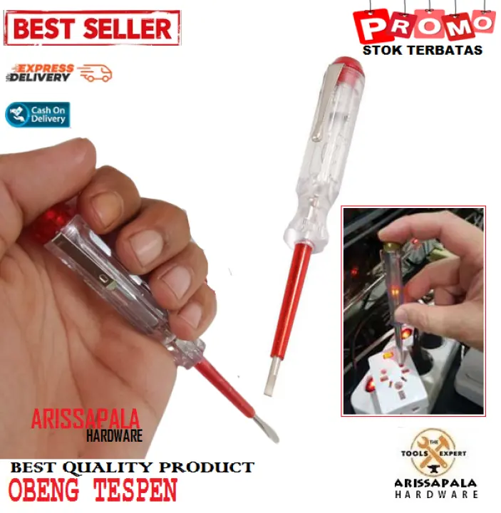 Tespen Obeng Testpen Test Pen Voltege Tester Obeng Tas pen Tes pen Obeng Cek Arus Listrik