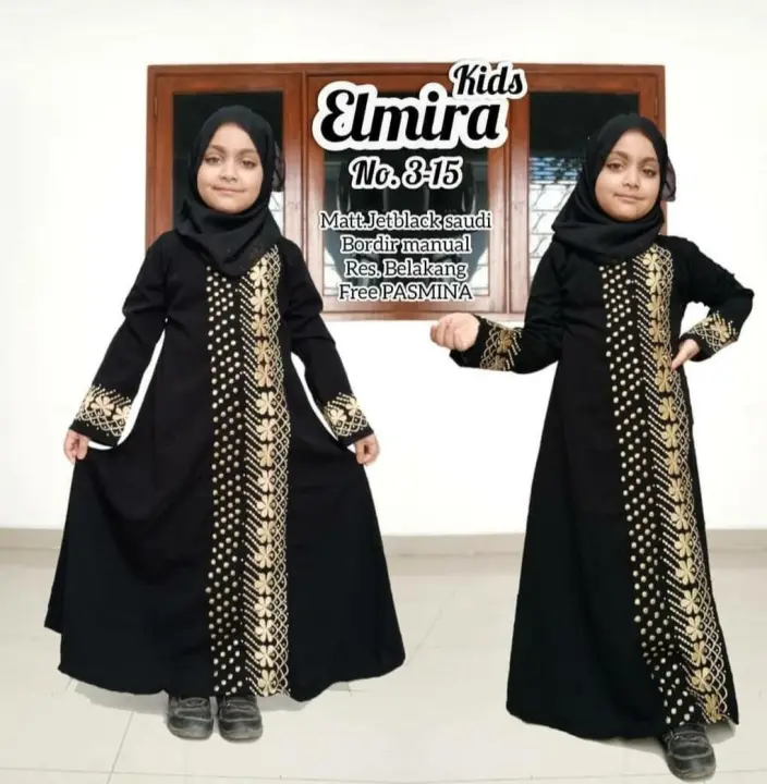 Abaya Hitam Gamis Arab Gamis Anak Abaya Anak Abaya Pesta Lazada Indonesia