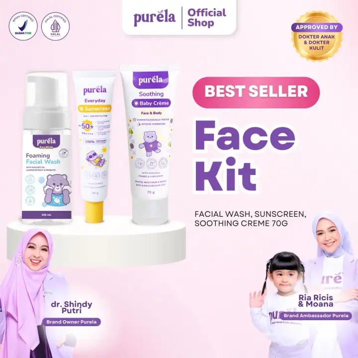 [Official] Purela Face Kit - Foaming Facial Wash 100ml & Sunscreen SPF ...