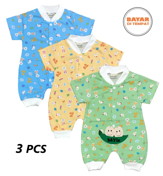 Bayie 3 Pcs Baju Model Hansop Jumper Romper Pendek Bayi Anak Laki Laki Perempuan Tokari Umur 0 6 Bulan Lazada Indonesia