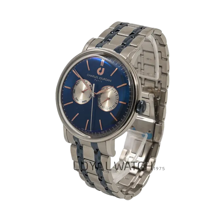 Jam Tangan Charles Jourdan Original Pria Cj1052 1382m Silver Biru Lazada Indonesia