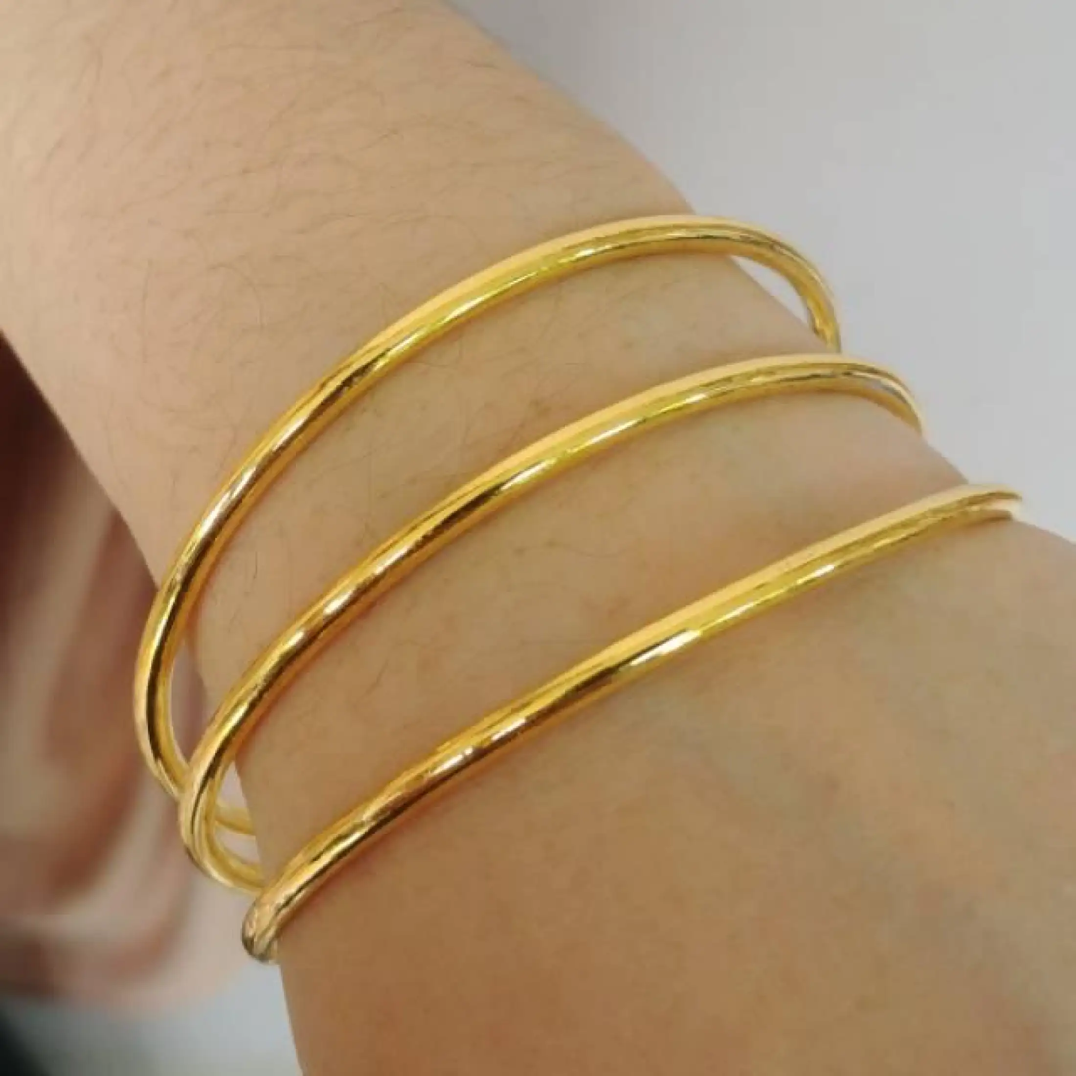 Gelang Keroncong Bulat Polos Lapis Emas 24k Isi 3 Lazada Indonesia