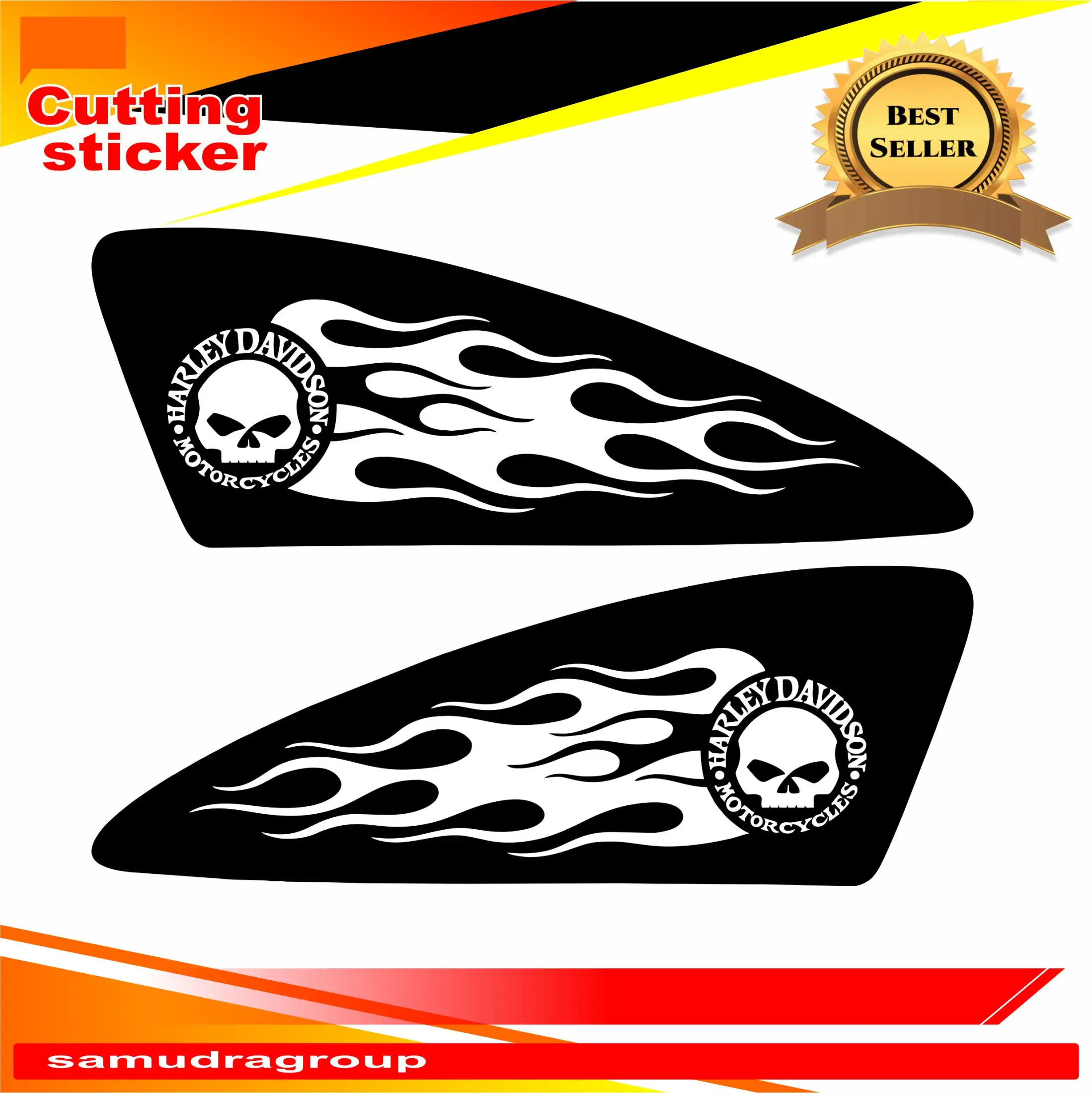 Cutting Sticker Tanki Motor Harley Davidson Motorcycles Fire Lazada Indonesia