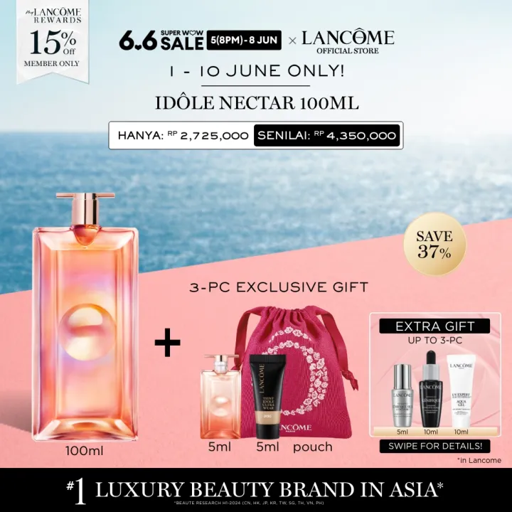 [6.6 MEGA SALE EXCLUSIVE SET] Lancome Idole Eau De Parfum Nectar Spray 100ml - Parfum Wanita #lancome