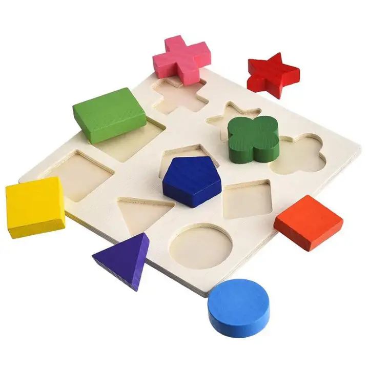 Eigia Mainan Edukatif Puzzle Balok Kayu 9 Shape Edukasi Geo Tk Sd Paud Melatih Motorik Anak