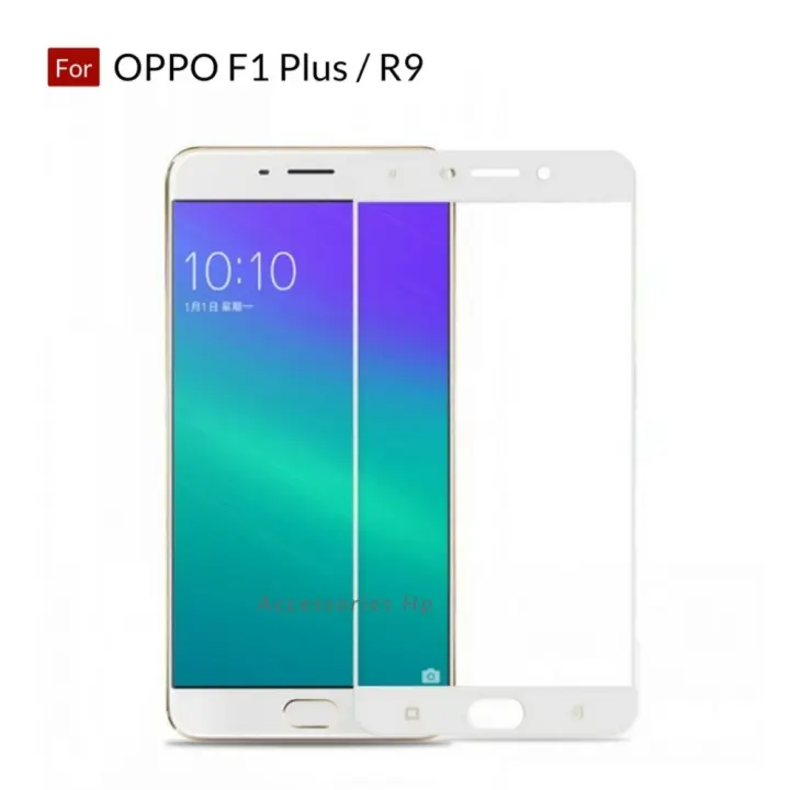 Full Cover Tempered Glass Warna Screen Protector For Oppo F1 Plus R9 White Lazada Indonesia