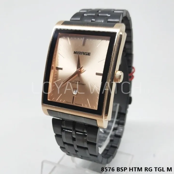 Jam Tangan Mirage Original Pria 8576 Bsp Htm Rg Tgl M Hitam Rosegold Lazada Indonesia