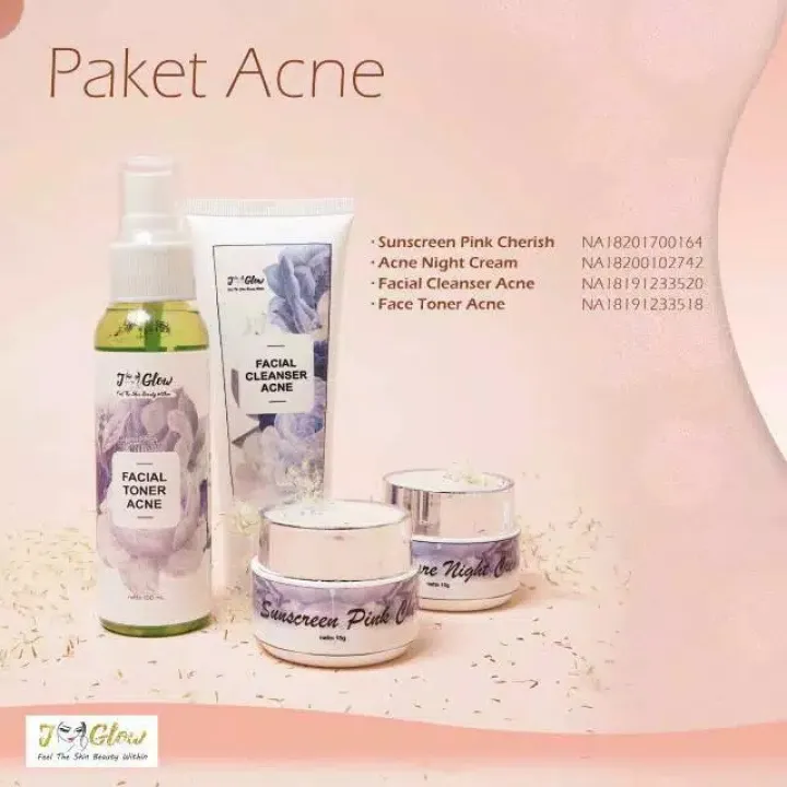 Jglow Paket Acne Untuk Kulit Wajah Berminyak Berjerawat Dan Beruntusan Lazada Indonesia