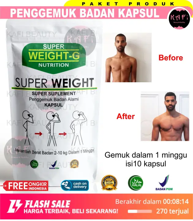 Penggemuk Badan Super Weight Gain Supplement Pengemuk Badan Penambah Nafsu Makan Obat Gemuk Sehat Suplemen Penggemuk
