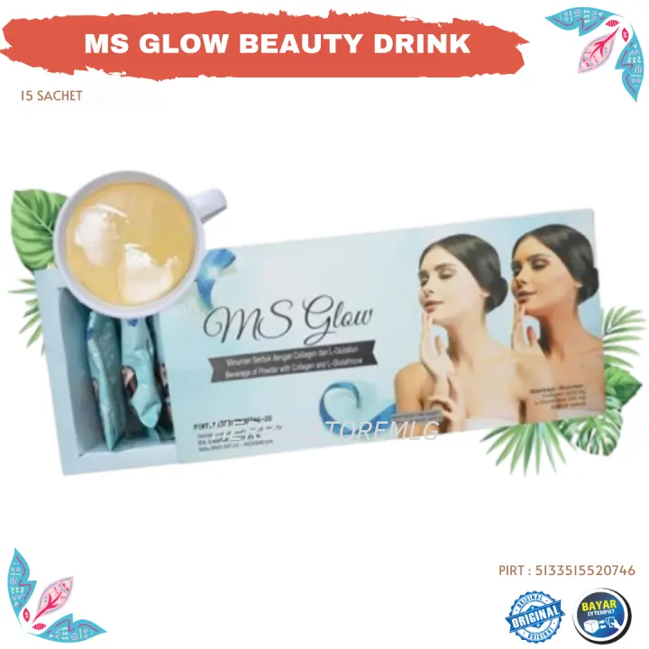 Ms Glow Beauty Drink Gluta Drink Suplemen Pemutih Suplemen Kolagen Minuman Serbuk Lazada Indonesia