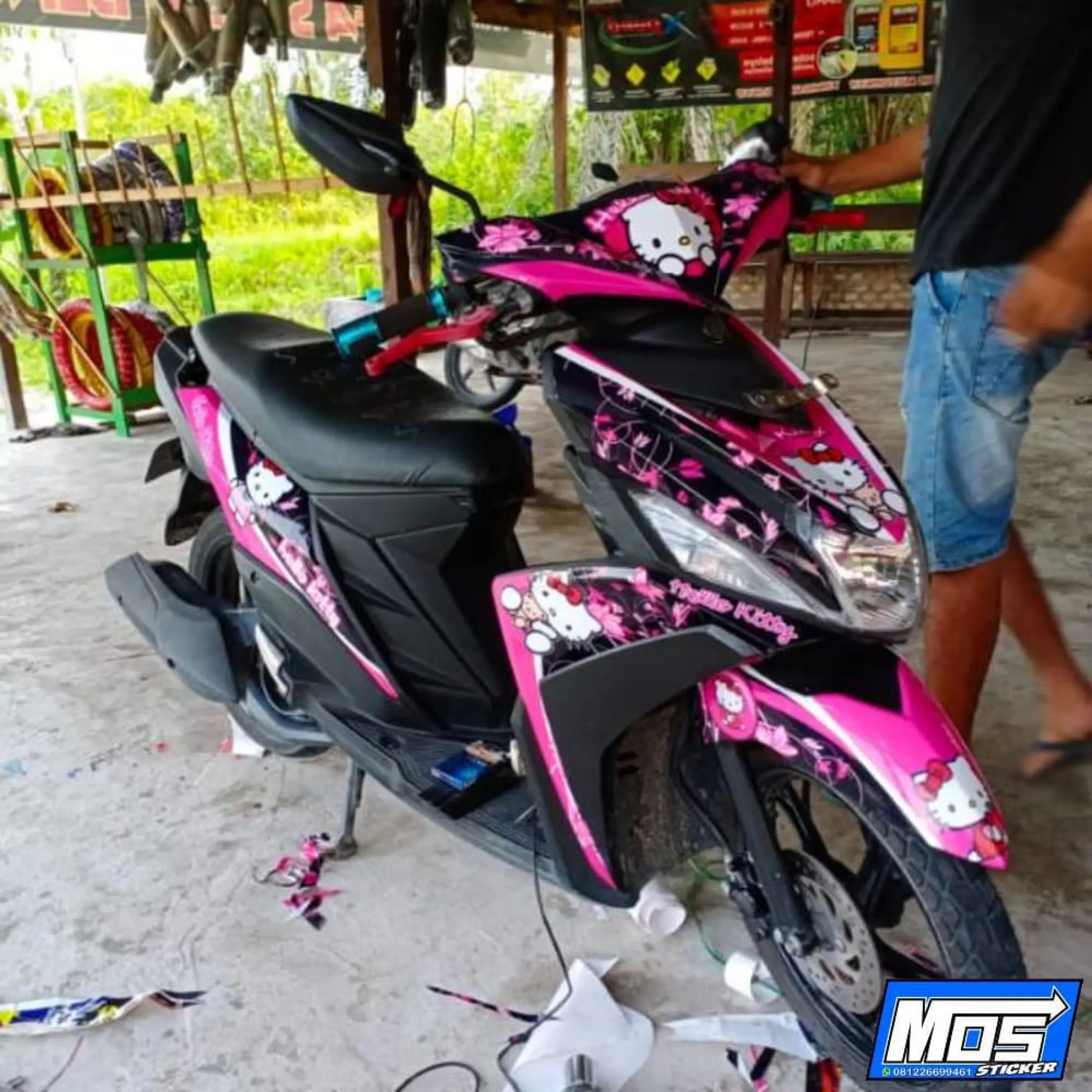 Decal Sticker Motor Mio M3 Atau Mio Z Hello Kitty Pink Lucu Lazada Indonesia
