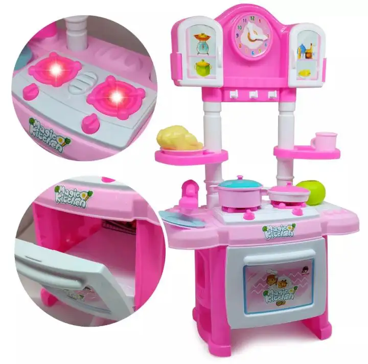 Mainan Kompor Masak Masakan Mainan Set Masak Masakan Baterai Mainan Magic Kitchen Set Mainan Anak Prempuan Lazada Indonesia