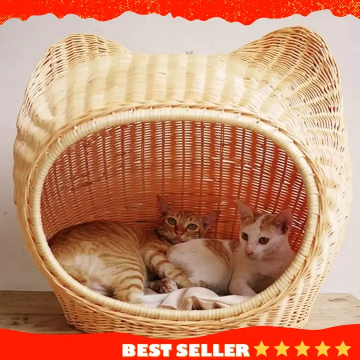 [COD] Promo Rumah Kucing Kandang Hewan Rotan