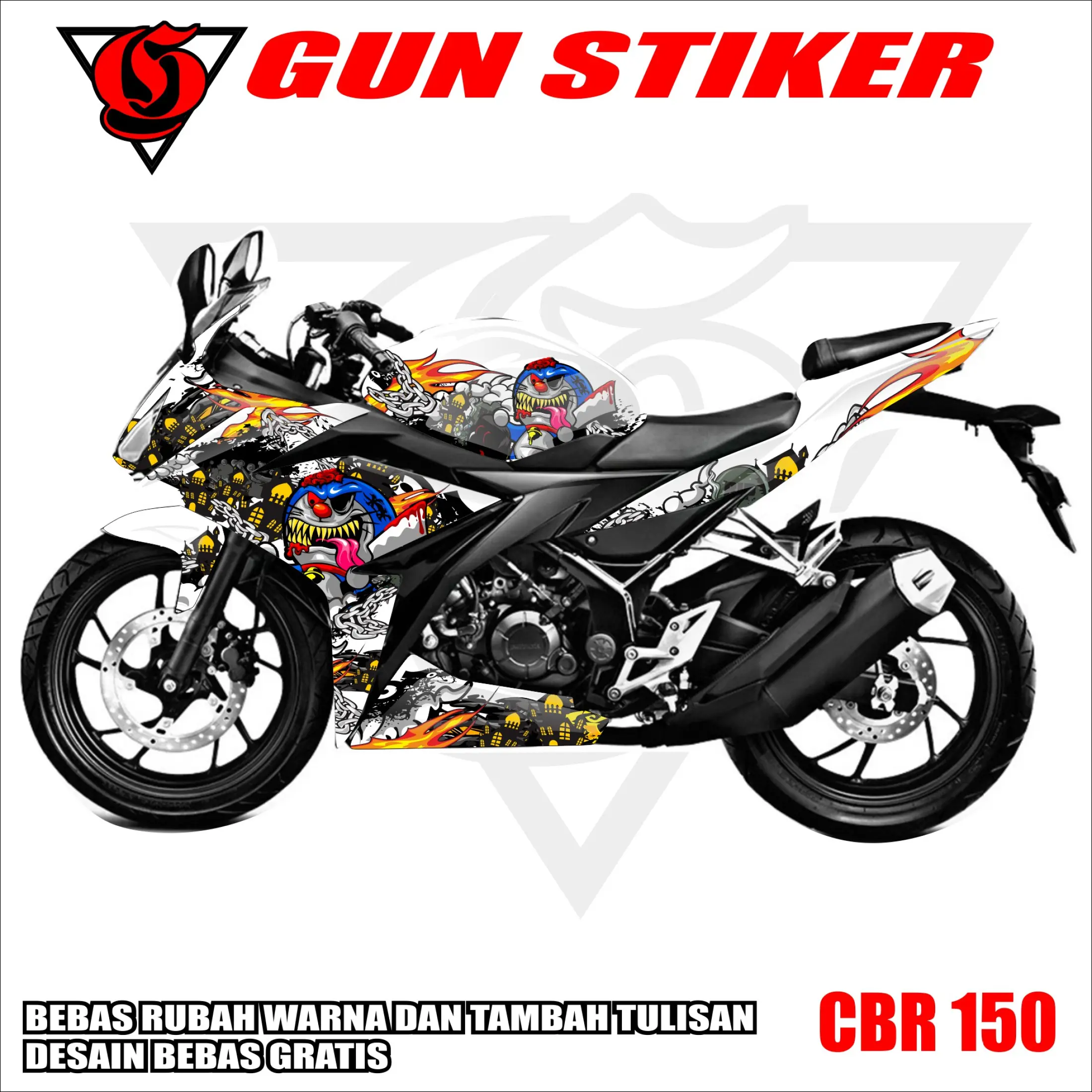 Decal Stiker Full Body Cbr 150 Facelit Motif Doraemon Zombie Kode 02 Lazada Indonesia