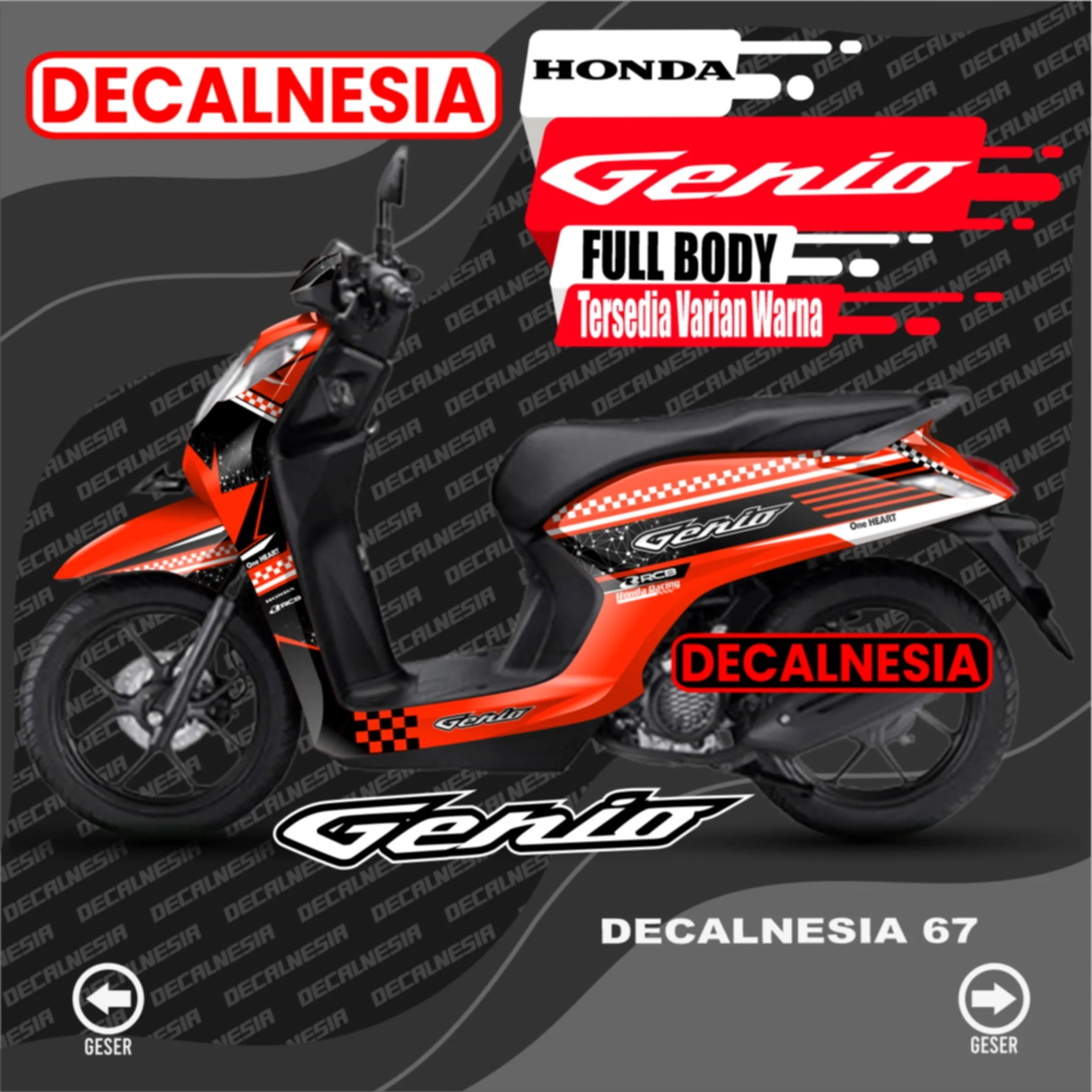 Decal Stiker Motor Honda Genio Decal Genio Stiker Genio Variasi Aksesoris Modifikasi Sticker Genio Full Body Lazada Indonesia