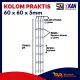 KOLOM PRAKTIS TIANG COR TIANG CAKAR AYAM 60x60x5 RING 4 MM PANJANG 3 M. 