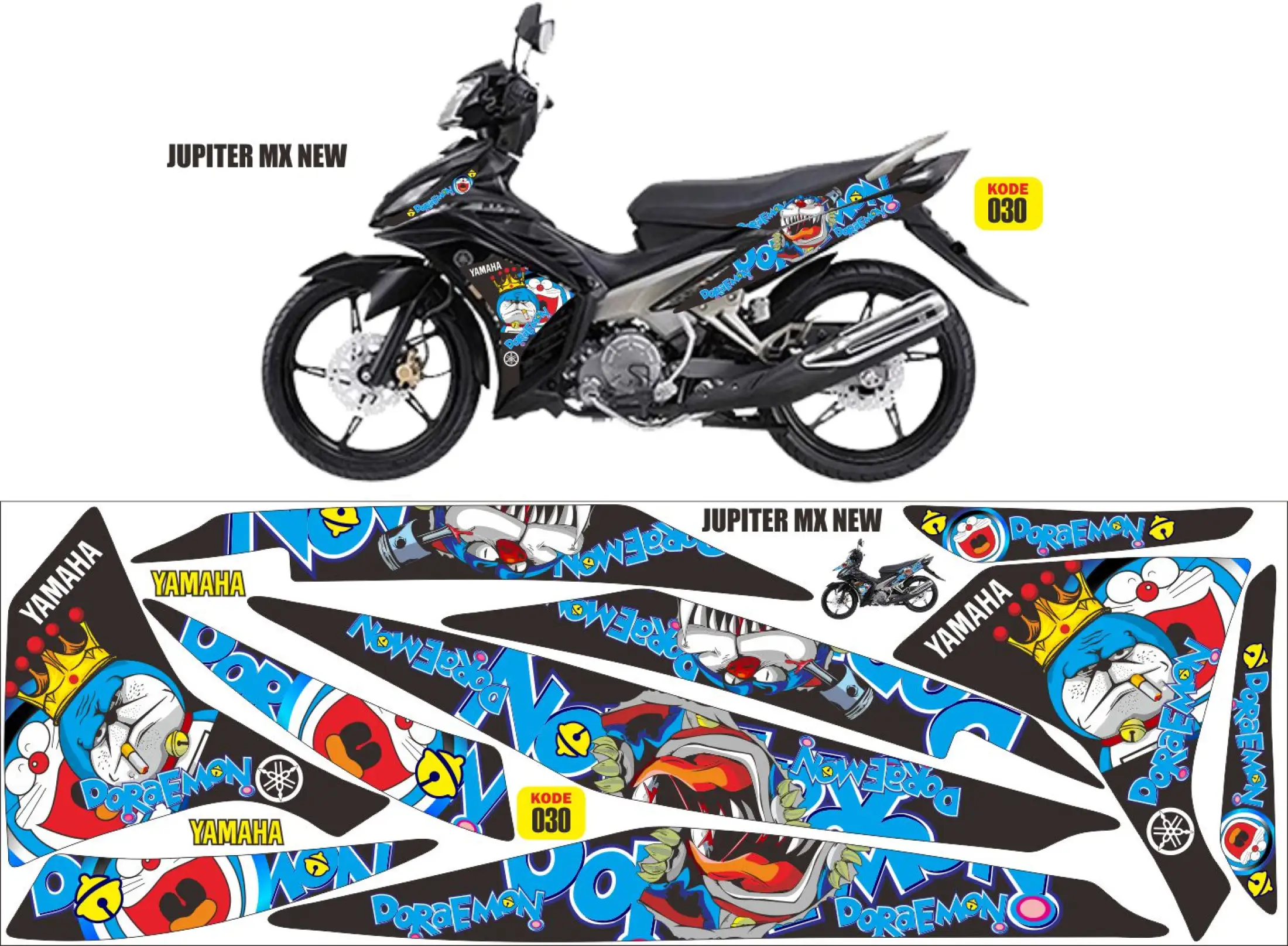 Striping JUPITER MX NEW Gp Variasi Doraemon Sticker Stiker Motor Lis Polet Decal Dekal Lazada Indonesia