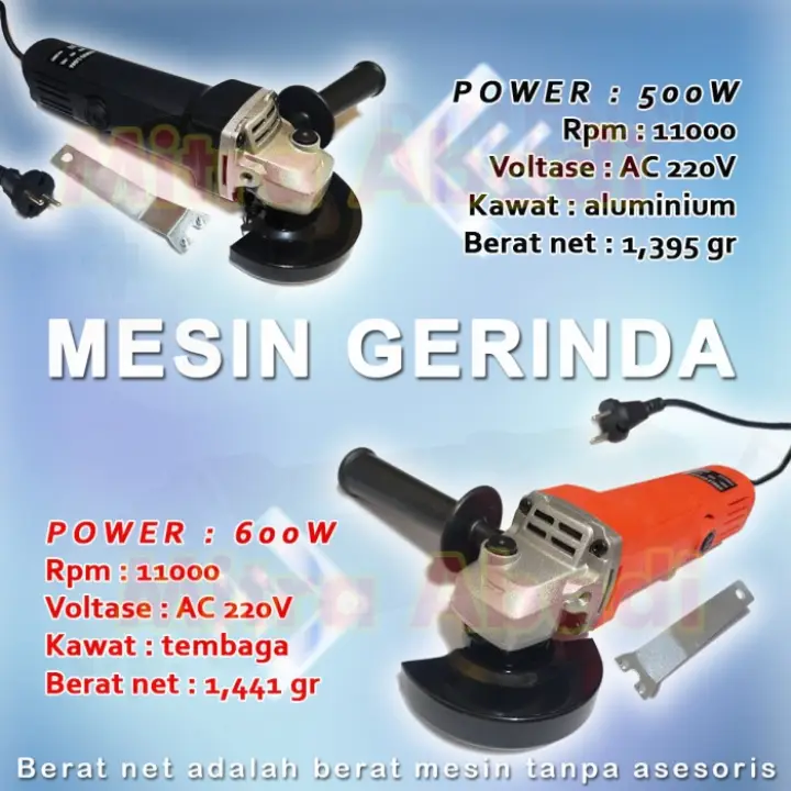 Mesin Gerinda Tangan Angle Grinder Ac 220v 500 Watt Lazada Indonesia