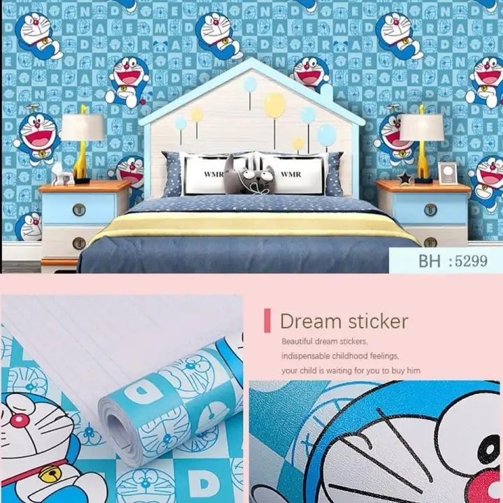 Wallpaper Sticker Dinding Kamar Karakter Doraemon Lazada Indonesia