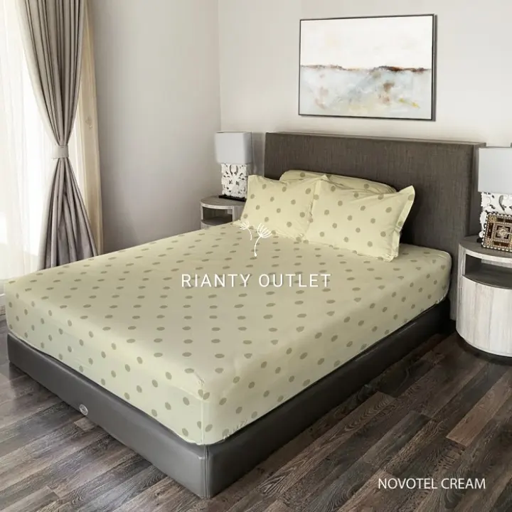 Novotel Cream Bed Cover Single 140 King Rabbit Lazada Indonesia Novotel Cream Bed Cover Single 140, Bed Cover King Rabbit
