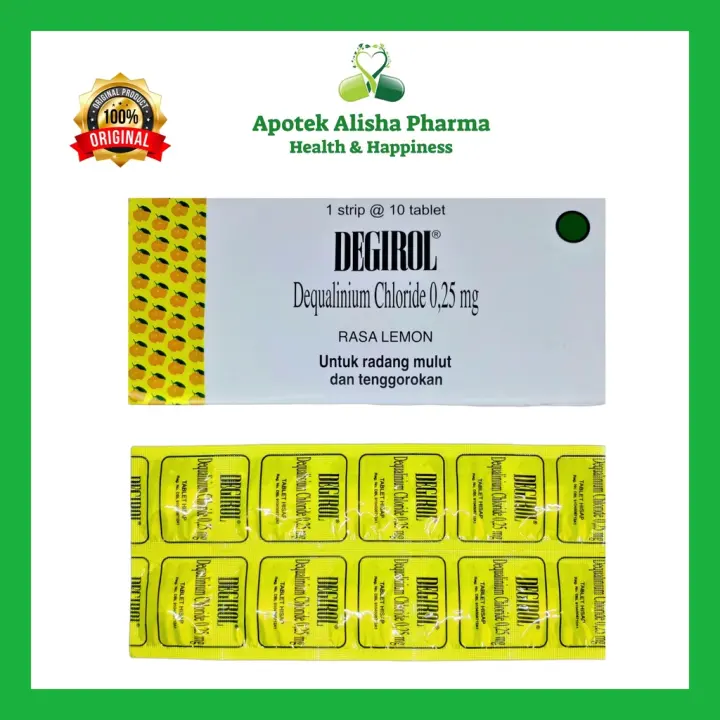 Degirol Tablet Hisap Rasa Lemon Strip isi 10 dan Box isi 20 Obat ...