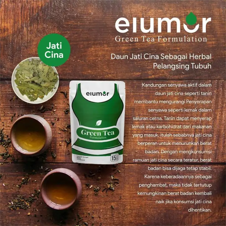 Elumor Green Tea Minuman Teh Hijau Untuk Diet Detox Lemak Tubuh Menurunkan Berat Badan Anti Diabetes Lazada Indonesia