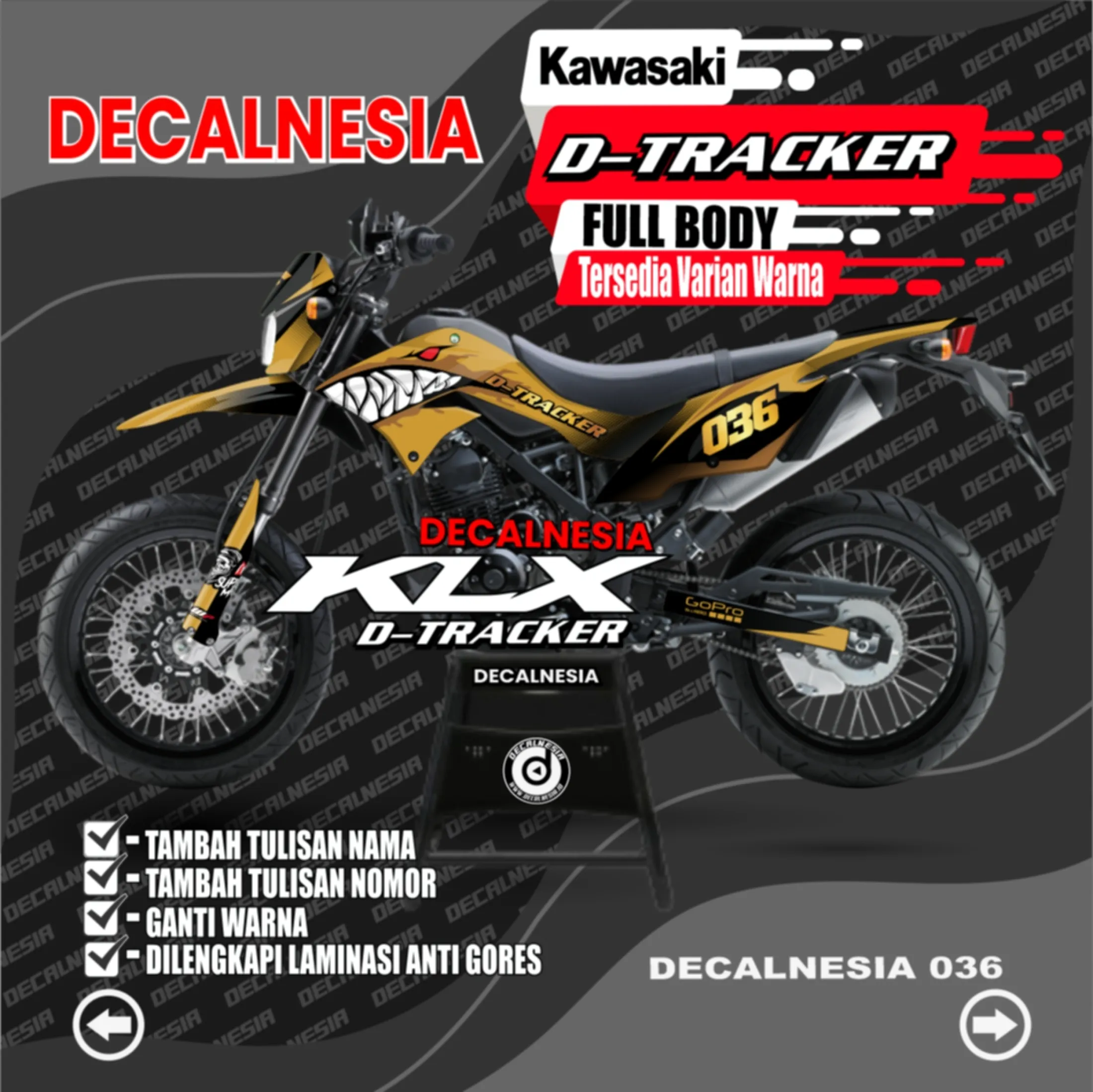 Decal Stiker Motor KLX Dtracker Aksesoris Modifikasi Variasi Sticker Full Body Lazada Indonesia