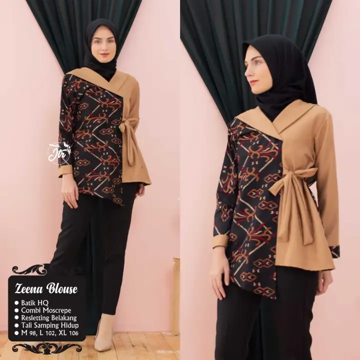 New Arrival Zeena Blouse Size S Xxl Baju Atasan Wanita Lengan Panjang Atasan Batik