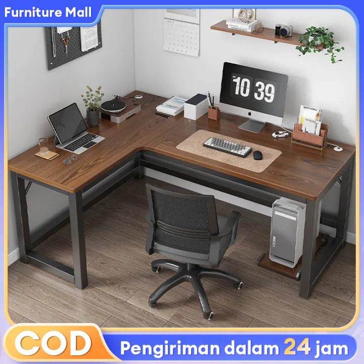 Meja L Meja Kantor Meja komputer Meja kerja besi Serbaguna Meja Pc Meja Gaming Meja L Belajar