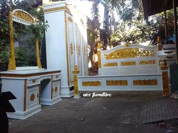 Nice Furniture Kamar Set Rahwana Ukiran Jati Cat Duco Putih Lemari Pakaian Lazada Indonesia