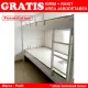 Ranjang Susun 2 Tingkat / Tempat Tidur Susun - Putih Semi Duco. 