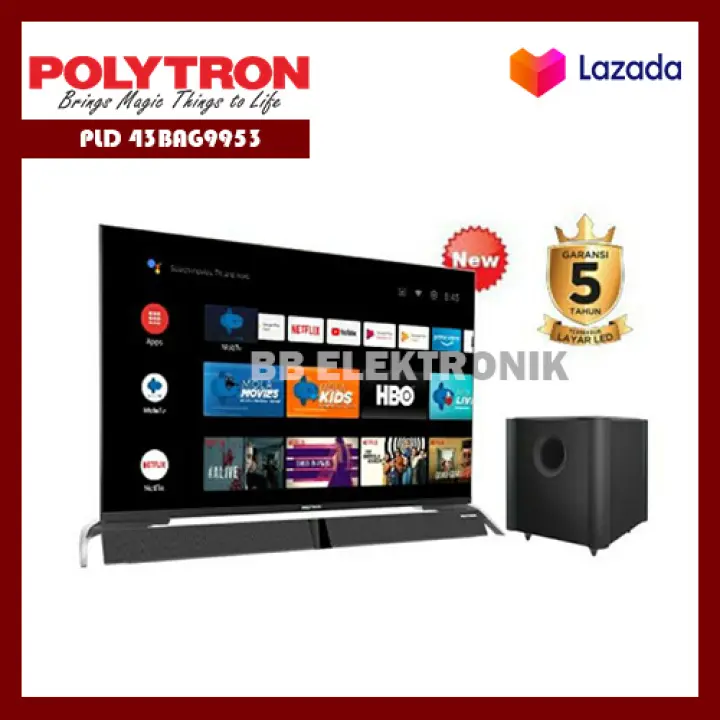 Polytron Pld 43bag9953 Smart Android Tv 43 Inch Dilengkapi Subwoofer0251 Lazada Indonesia
