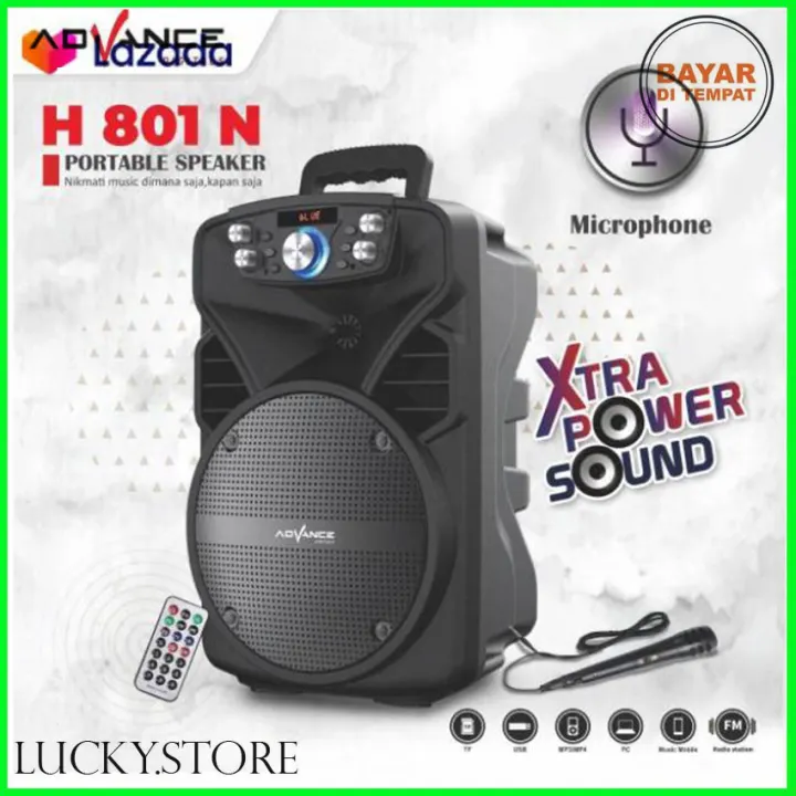 Advance H801n Speaker Bluetooth Portable 8inch Mic Usb Tf Card Bluetooth Free Mic Lazada Indonesia