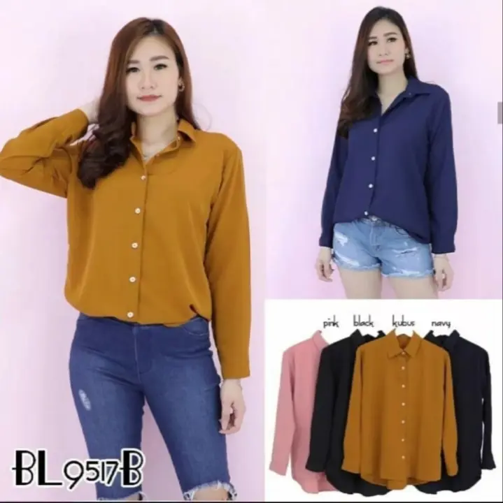 Baju Kemeja Wanita Terbaru 2020 Retro Vintage Original Ax Lazada Indonesia
