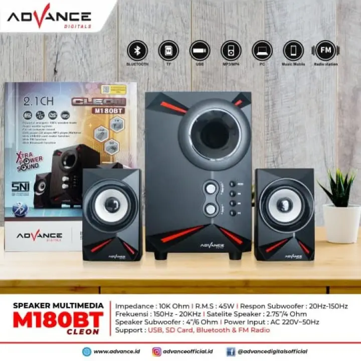 Speaker Aktif Bluetooth Advance M180bt Cleon With Fm Radio Speaker Bluetooth Super Bass Lazada Indonesia